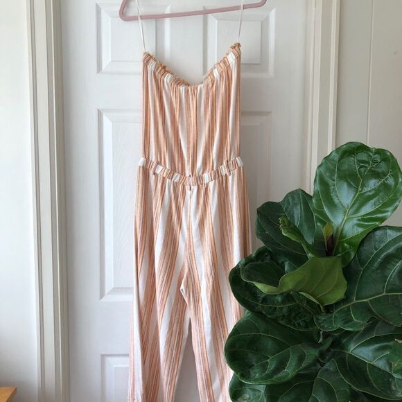 Cloth & Stone Linen Blend Striped Jumpsuit - Picture 6 of 7